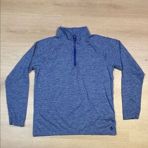 Crewcuts Boy’s Heathered Blue 1/4 Zip-Up Active Casual Long Sleeve Top XL 12/14
